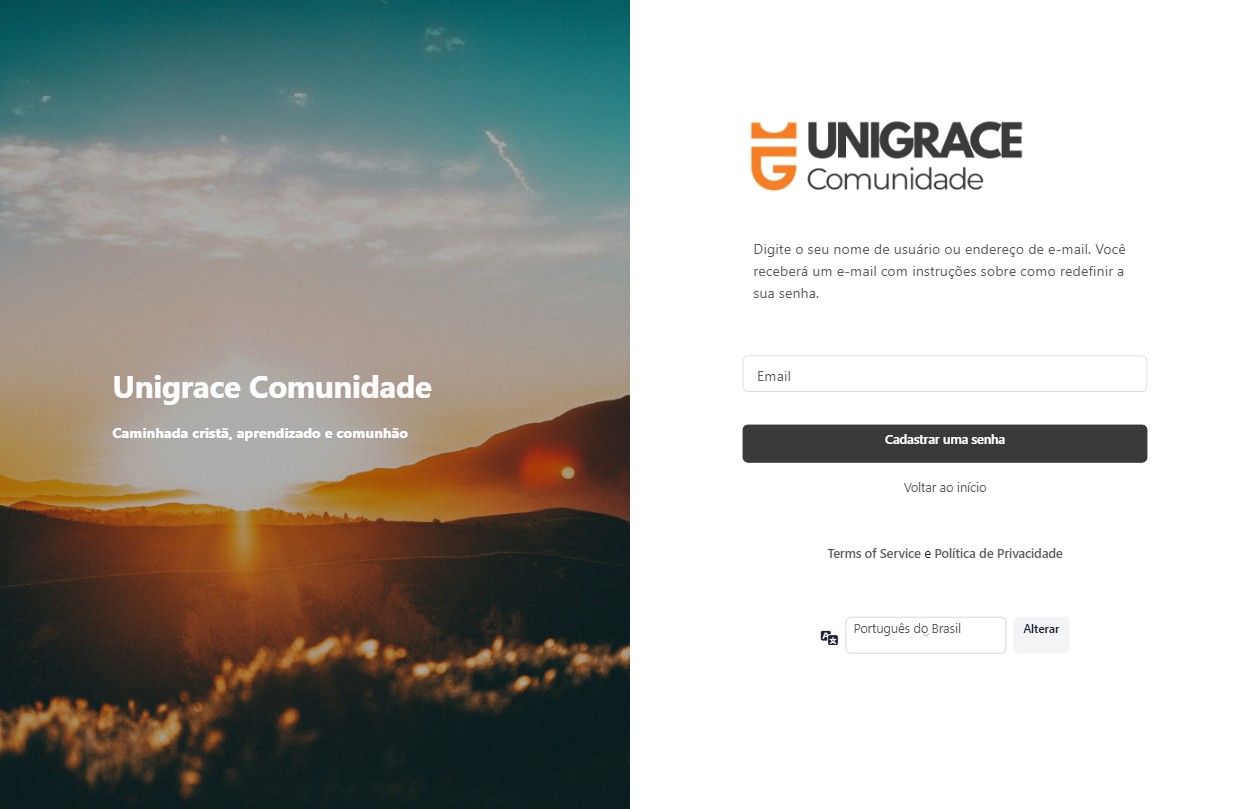 Recuperar senha ou primeiro acesso